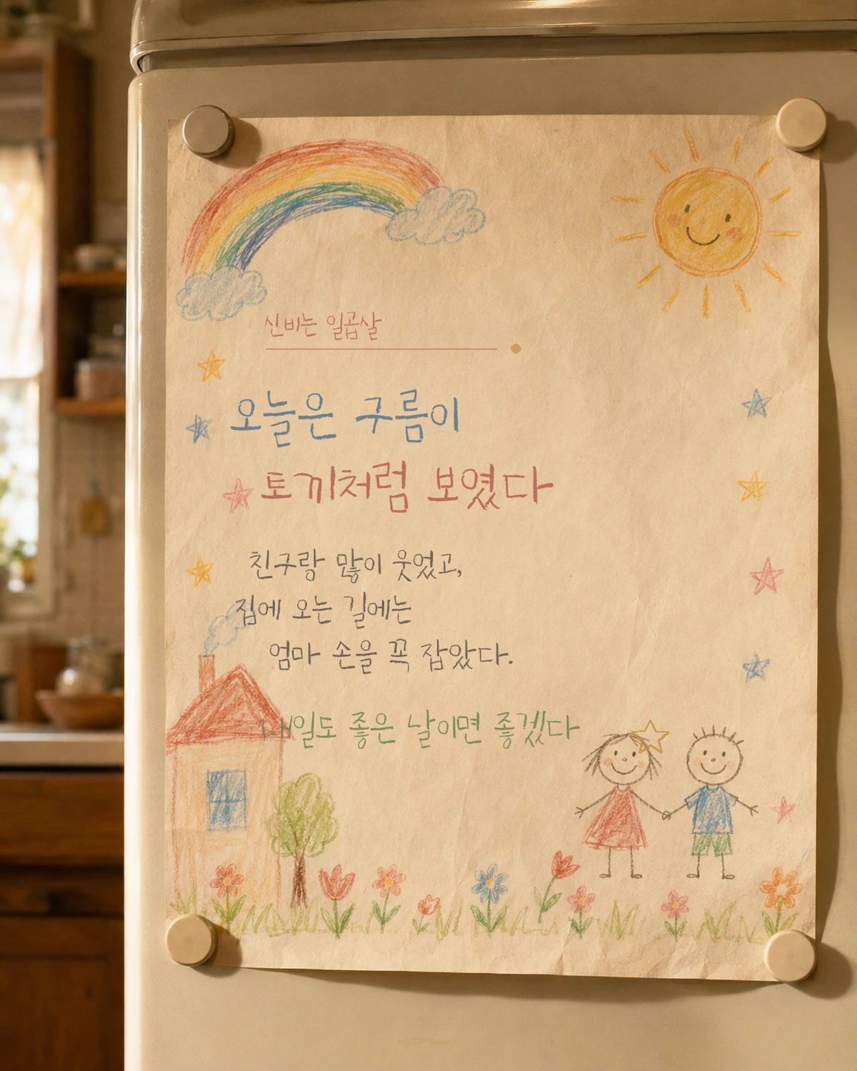 무료폰트 상상토끼 신비는 일곱살 활용 예시